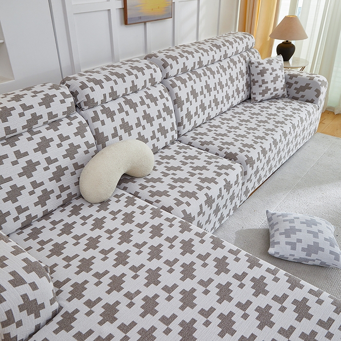 91家纺网 家纺一手货源 找家纺 （总）丝绮鹿 2025新款仿麻雪尼尔系列沙发套（素栩）-贵妃图