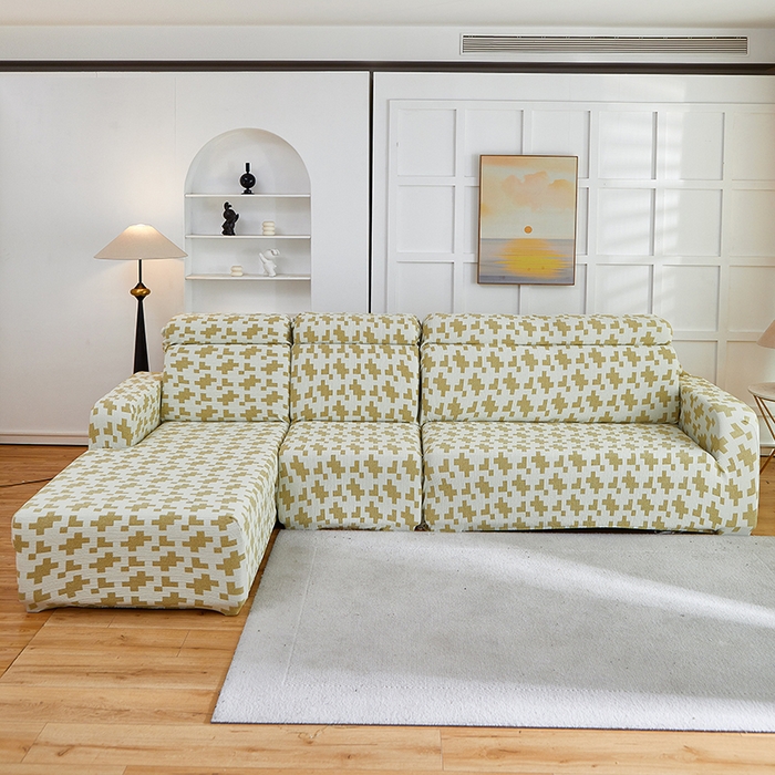 91家纺网 家纺一手货源 找家纺 （总）丝绮鹿 2025新款仿麻雪尼尔系列沙发套（素栩）-贵妃图