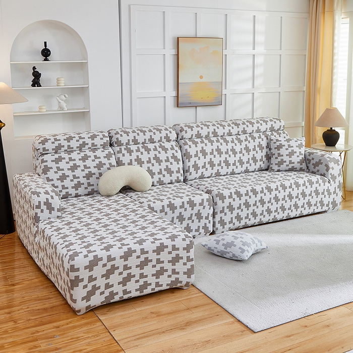 91家纺网 家纺一手货源 找家纺 （总）丝绮鹿 2025新款仿麻雪尼尔系列沙发套（素栩）-贵妃图