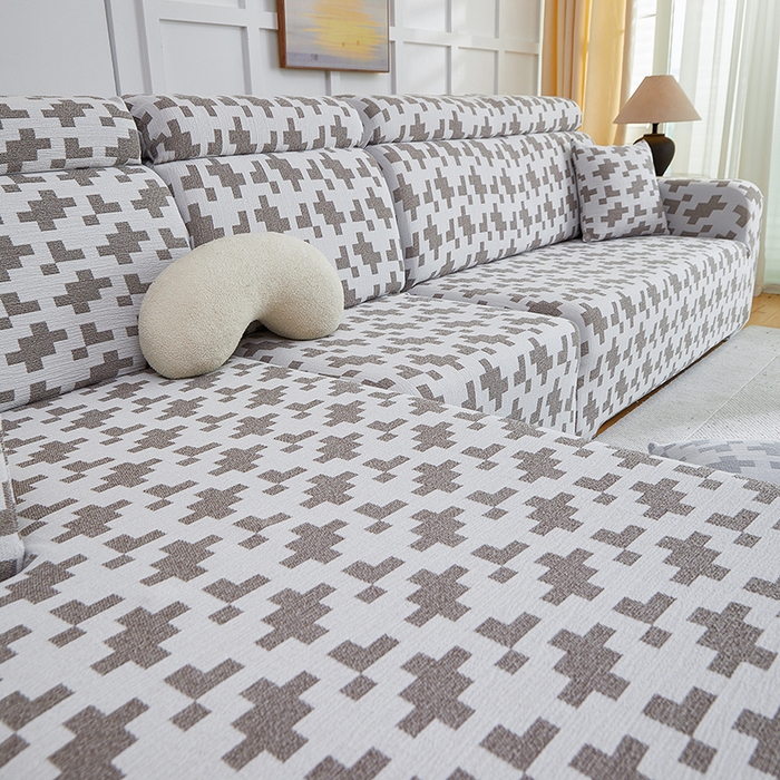 91家纺网 家纺一手货源 找家纺 （总）丝绮鹿 2025新款仿麻雪尼尔系列沙发套（素栩）-贵妃图