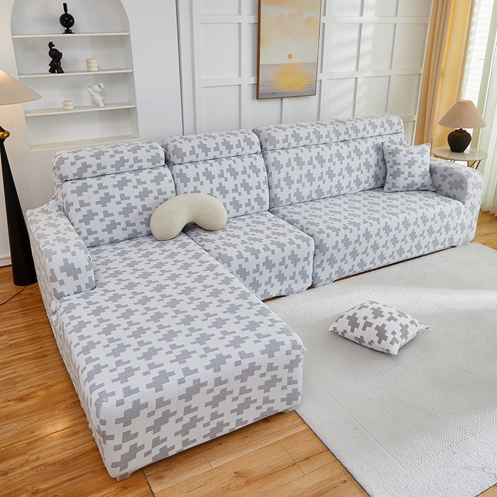 91家纺网 家纺一手货源 找家纺 丝绮鹿 2025新款仿麻雪尼尔系列沙发套（素栩）-贵妃图 银河灰