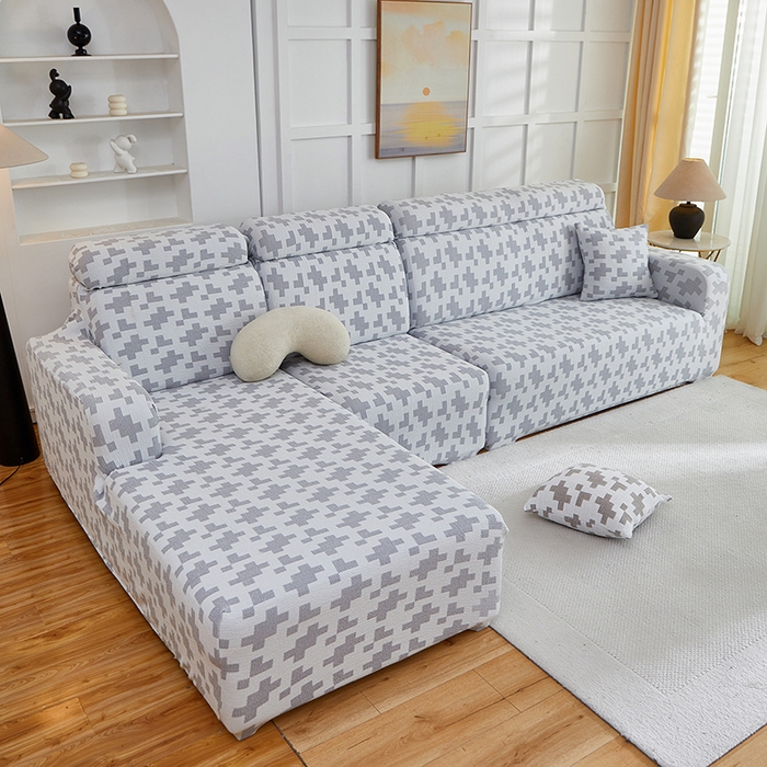 91家纺网 家纺一手货源 找家纺 丝绮鹿 2025新款仿麻雪尼尔系列沙发套（素栩）-贵妃图 银河灰