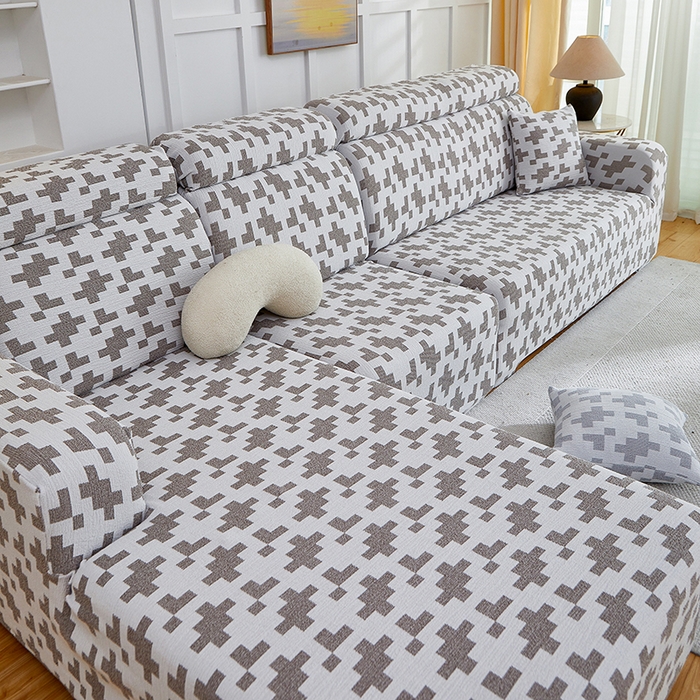 91家纺网 家纺一手货源 找家纺 （总）丝绮鹿 2025新款仿麻雪尼尔系列沙发套（素栩）-贵妃图