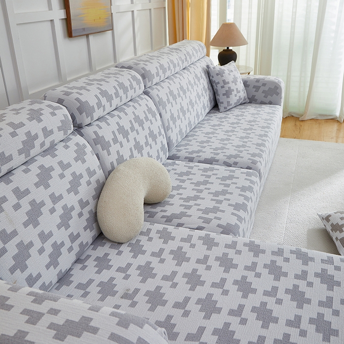 91家纺网 家纺一手货源 找家纺 丝绮鹿 2025新款仿麻雪尼尔系列沙发套（素栩）-贵妃图 银河灰