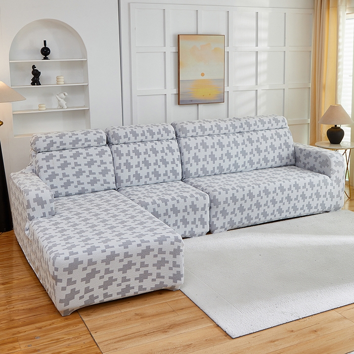 91家纺网 家纺一手货源 找家纺 丝绮鹿 2025新款仿麻雪尼尔系列沙发套（素栩）-贵妃图 银河灰