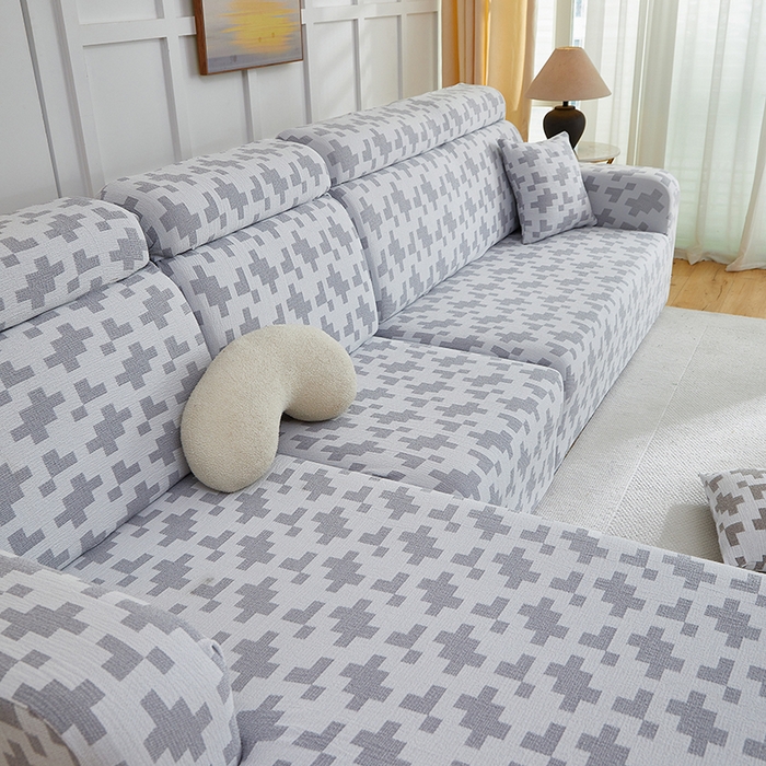 91家纺网 家纺一手货源 找家纺 丝绮鹿 2025新款仿麻雪尼尔系列沙发套（素栩）-贵妃图 银河灰