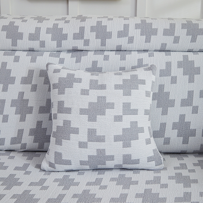 91家纺网 家纺一手货源 找家纺 丝绮鹿 2025新款仿麻雪尼尔系列沙发套（素栩）-贵妃图 银河灰