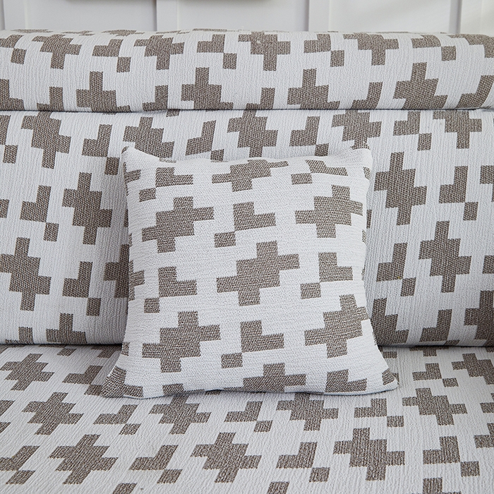 91家纺网 家纺一手货源 找家纺 丝绮鹿 2025新款仿麻雪尼尔系列沙发套（素栩）-贵妃图 黑巧灰