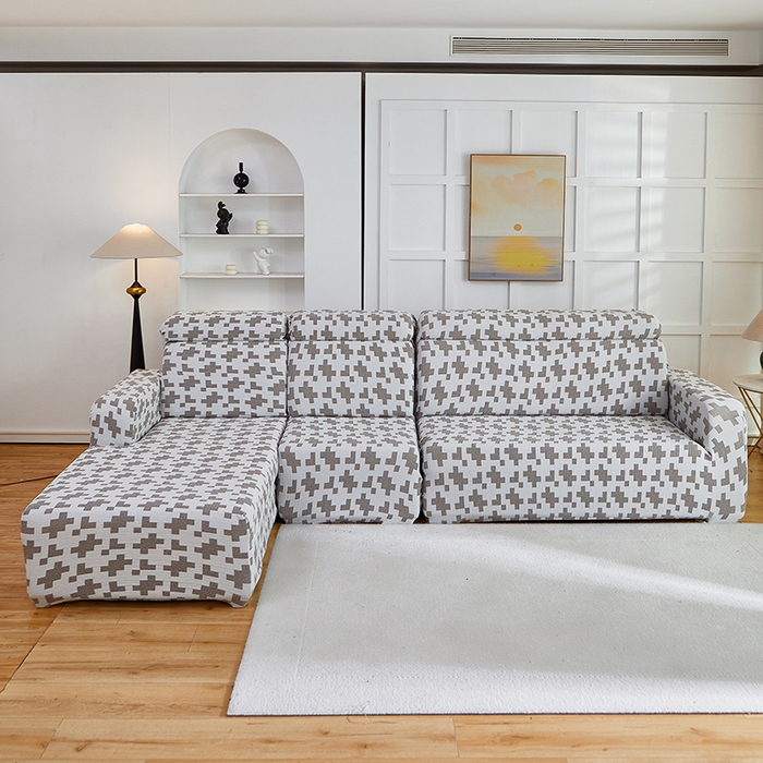 91家纺网 家纺一手货源 找家纺 （总）丝绮鹿 2025新款灯芯绒系列沙发套-竖条-无裙摆