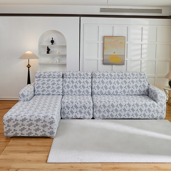 丝绮鹿 2025新款仿麻雪尼尔系列沙发套（素栩）-贵妃图 银河灰