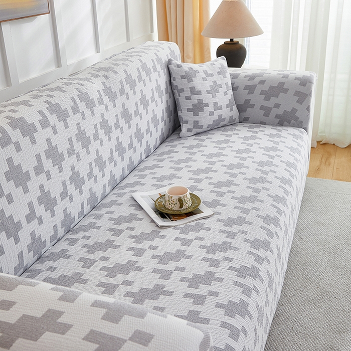 91家纺网 家纺一手货源 找家纺 丝绮鹿 2025新款仿麻雪尼尔系列沙发套（素栩）-大三人 银河灰