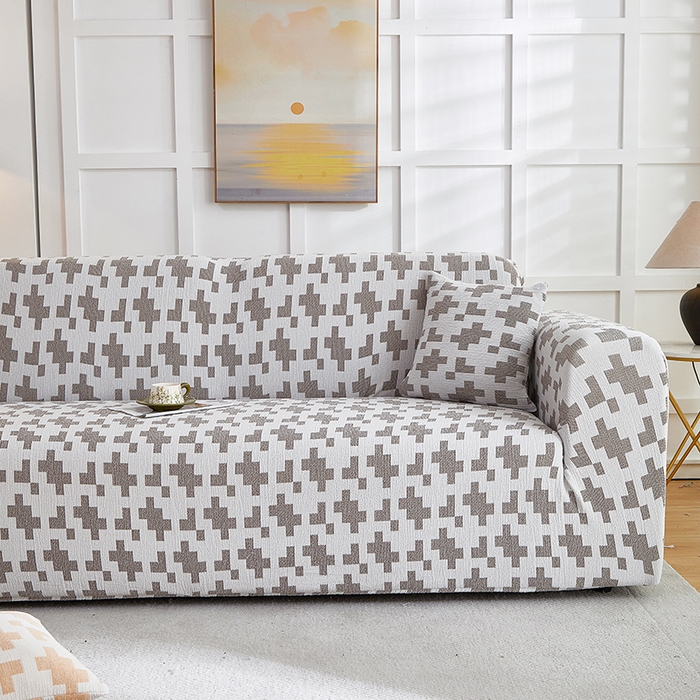 91家纺网 家纺一手货源 找家纺 丝绮鹿 2025新款仿麻雪尼尔系列沙发套（素栩）-大三人 黑巧灰