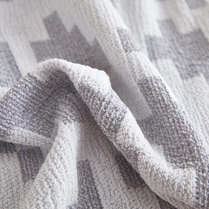 91家纺网 家纺一手货源 找家纺 丝绮鹿 2025新款仿麻雪尼尔系列沙发套（素栩）-大三人 银河灰