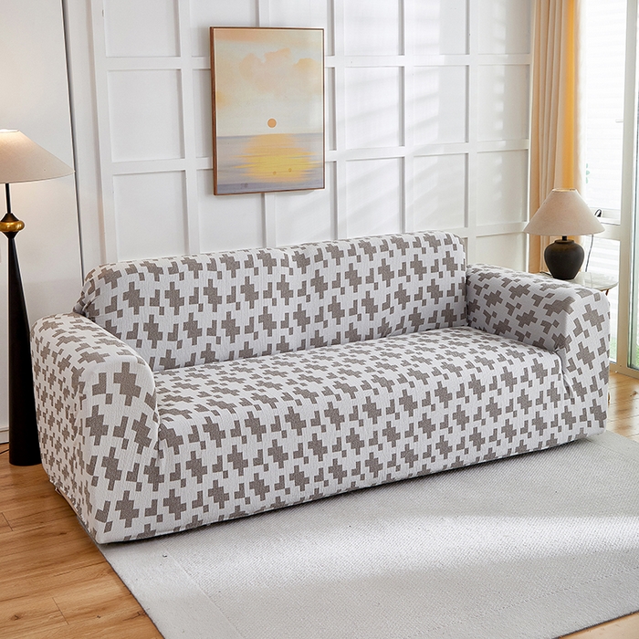 91家纺网 家纺一手货源 找家纺 （总）丝绮鹿 2025新款仿麻雪尼尔系列沙发套（素栩）-大三人