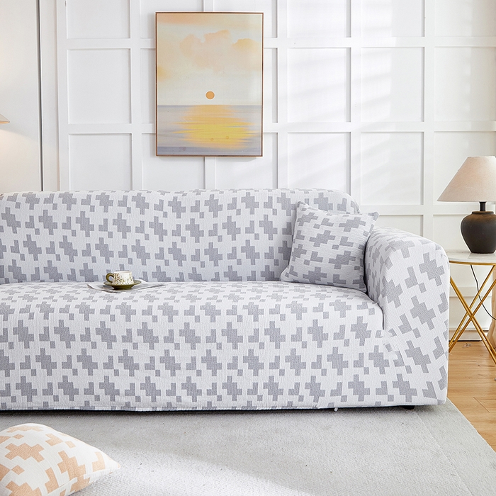 91家纺网 家纺一手货源 找家纺 丝绮鹿 2025新款仿麻雪尼尔系列沙发套（素栩）-大三人 银河灰