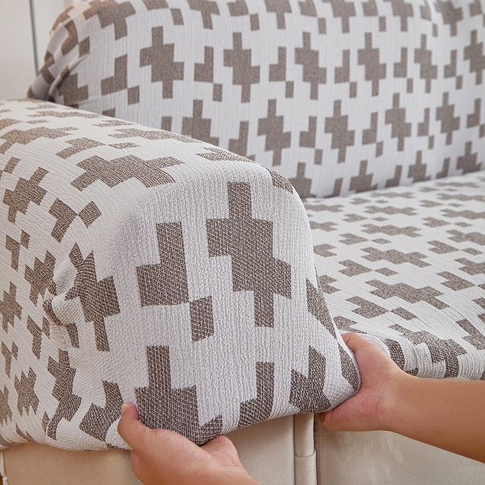 91家纺网 家纺一手货源 找家纺 （总）丝绮鹿 2025新款仿麻雪尼尔系列沙发套（素栩）-大三人