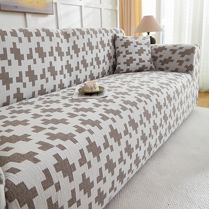 91家纺网 家纺一手货源 找家纺 （总）丝绮鹿 2025新款仿麻雪尼尔系列沙发套（素栩）-大三人