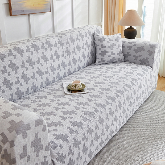 91家纺网 家纺一手货源 找家纺 丝绮鹿 2025新款仿麻雪尼尔系列沙发套（素栩）-大三人 银河灰