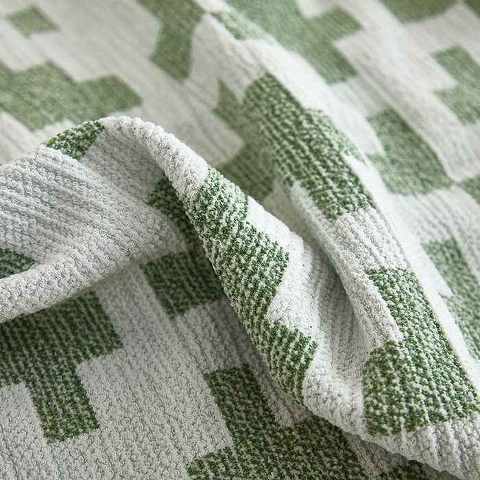 91家纺网 家纺一手货源 找家纺 丝绮鹿 2025新款仿麻雪尼尔系列沙发套（素栩）-大三人 松枝绿