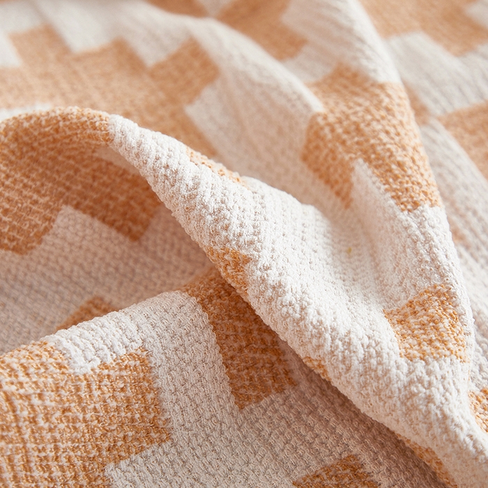 91家纺网 家纺一手货源 找家纺 丝绮鹿 2025新款仿麻雪尼尔系列沙发套（素栩）-大三人 奶油杏