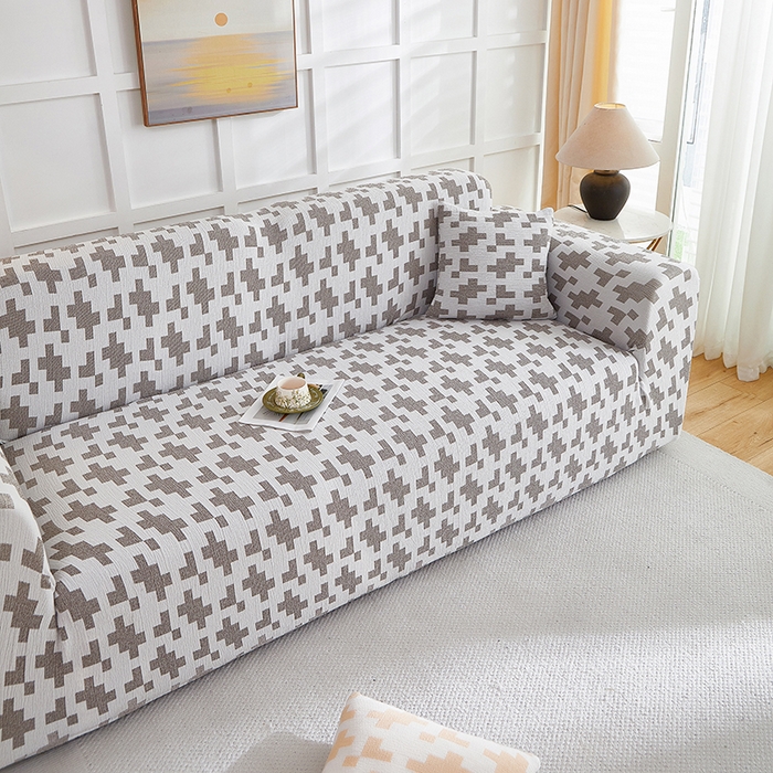 91家纺网 家纺一手货源 找家纺 丝绮鹿 2025新款仿麻雪尼尔系列沙发套（素栩）-大三人 黑巧灰