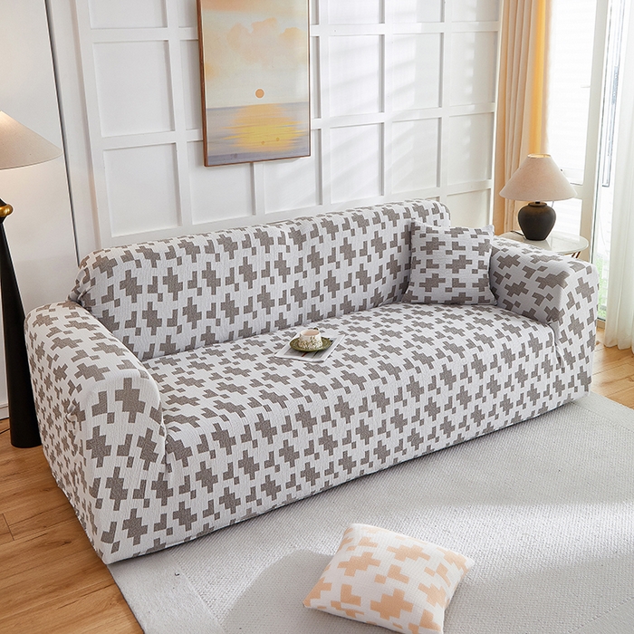 91家纺网 家纺一手货源 找家纺 （总）丝绮鹿 2025新款仿麻雪尼尔系列沙发套（素栩）-大三人