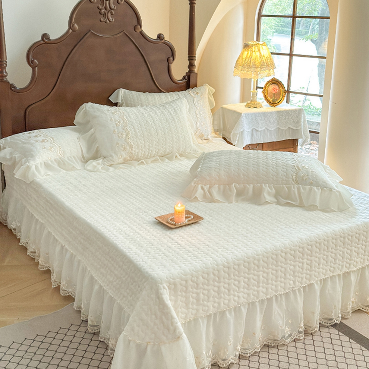 91家纺网 家纺一手货源 找家纺 （总）乐朵家居 2025新款 左岸玫瑰 牛奶绒 夹棉床盖