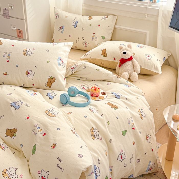 91家纺网 家纺一手货源 找家纺 曼之夏 2025新款全棉纯棉印花四件套 缤纷乐园