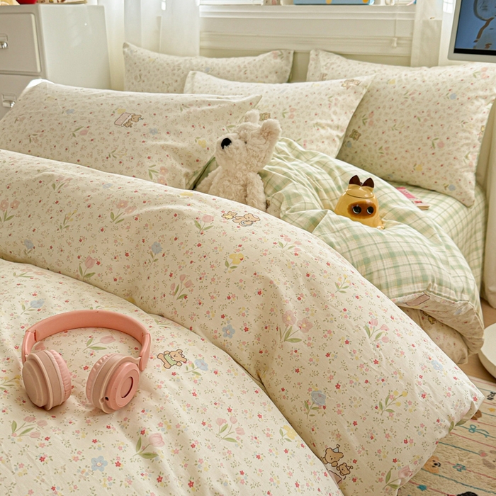 曼之夏 2025新款全棉纯棉印花四件套 丛间密语