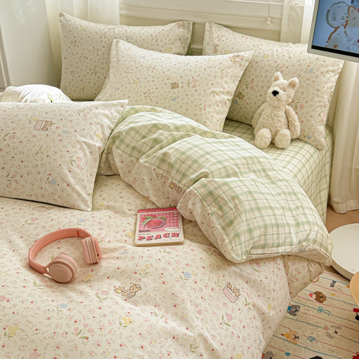 91家纺网 家纺一手货源 找家纺 曼之夏 2025新款全棉纯棉印花四件套 丛间密语