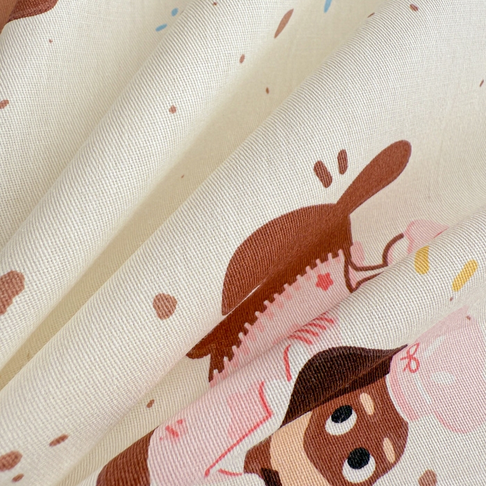 91家纺网 家纺一手货源 找家纺 曼之夏 2025新款全棉纯棉印花四件套 点点小腊肠