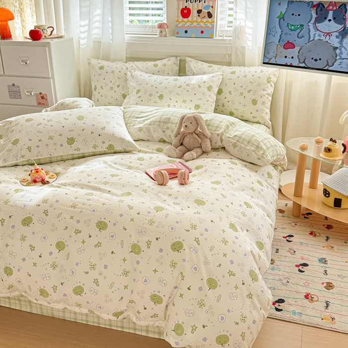 91家纺网 家纺一手货源 找家纺 曼之夏 2025新款全棉纯棉印花四件套 奇思妙想