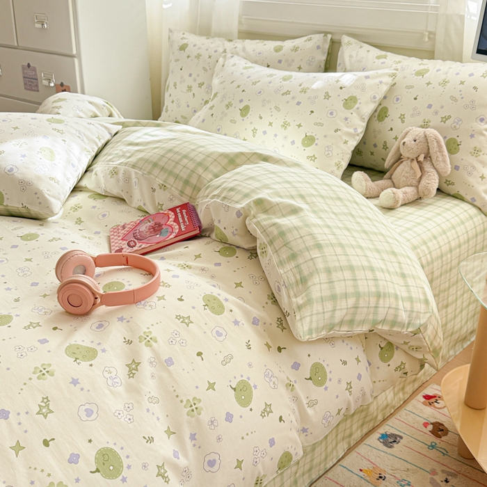 91家纺网 家纺一手货源 找家纺 曼之夏 2025新款全棉纯棉印花四件套 奇思妙想