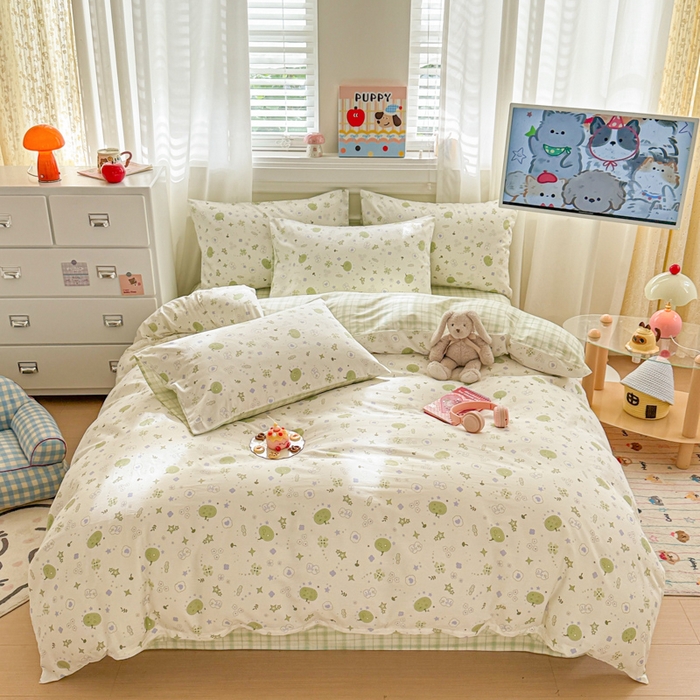 91家纺网 家纺一手货源 找家纺 曼之夏 2025新款全棉纯棉印花四件套 奇思妙想