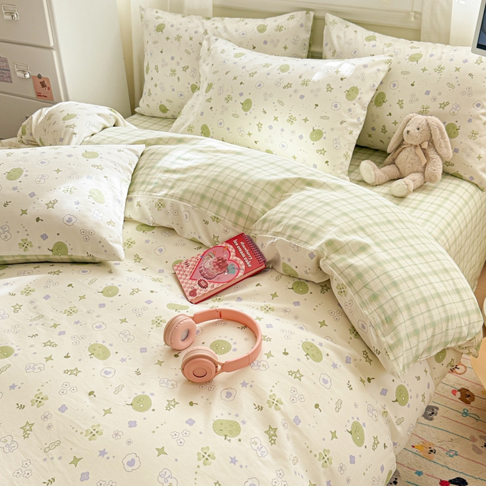 91家纺网 家纺一手货源 找家纺 曼之夏 2025新款全棉纯棉印花四件套 奇思妙想