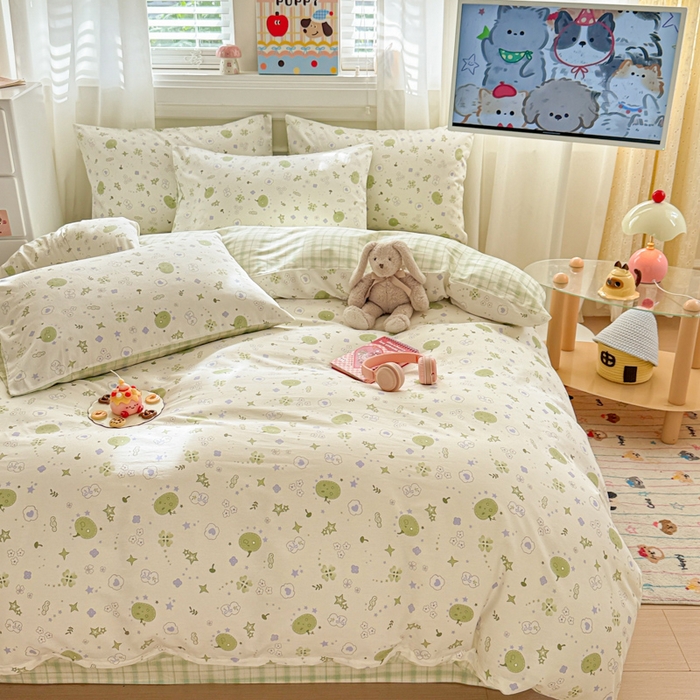 91家纺网 家纺一手货源 找家纺 曼之夏 2025新款全棉纯棉印花四件套 奇思妙想