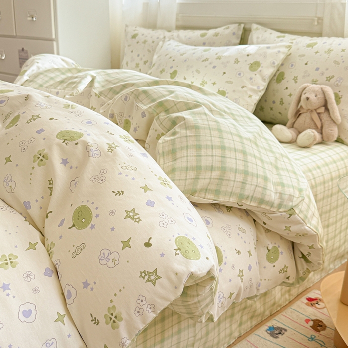 91家纺网 家纺一手货源 找家纺 曼之夏 2025新款全棉纯棉印花四件套 奇思妙想