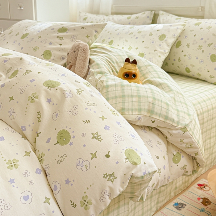 91家纺网 家纺一手货源 找家纺 曼之夏 2025新款全棉纯棉印花四件套 奇思妙想