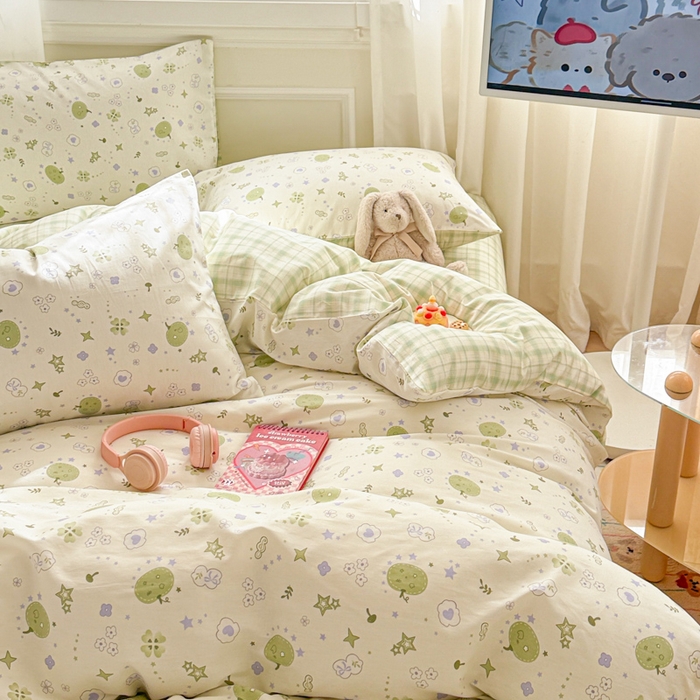 91家纺网 家纺一手货源 找家纺 曼之夏 2025新款全棉纯棉印花四件套 奇思妙想