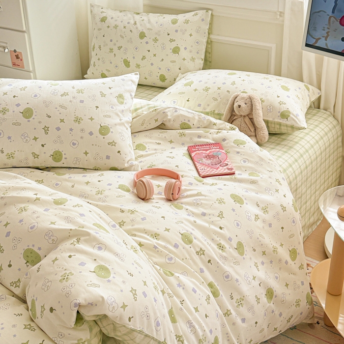 91家纺网 家纺一手货源 找家纺 曼之夏 2025新款全棉纯棉印花四件套 奇思妙想