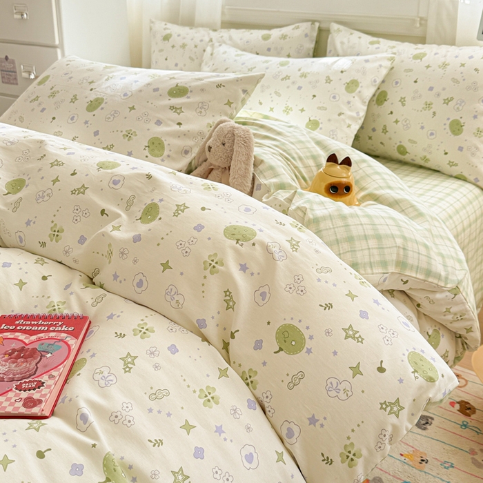 91家纺网 家纺一手货源 找家纺 曼之夏 2025新款全棉纯棉印花四件套 奇思妙想