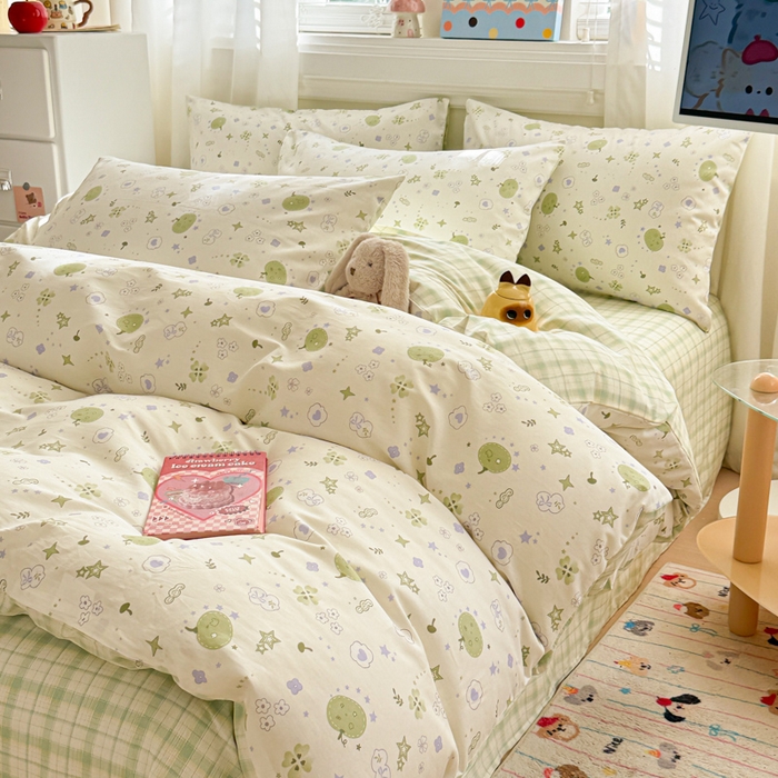 91家纺网 家纺一手货源 找家纺 曼之夏 2025新款全棉纯棉印花四件套 奇思妙想