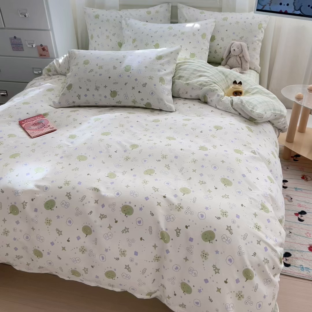 91家纺网 家纺一手货源 找家纺 曼之夏 2025新款全棉纯棉印花四件套 奇思妙想