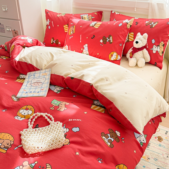 91家纺网 家纺一手货源 找家纺 曼之夏 2025新款全棉纯棉印花四件套 圣诞星语