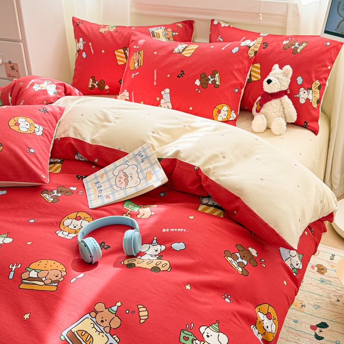 91家纺网 家纺一手货源 找家纺 曼之夏 2025新款全棉纯棉印花四件套 圣诞星语