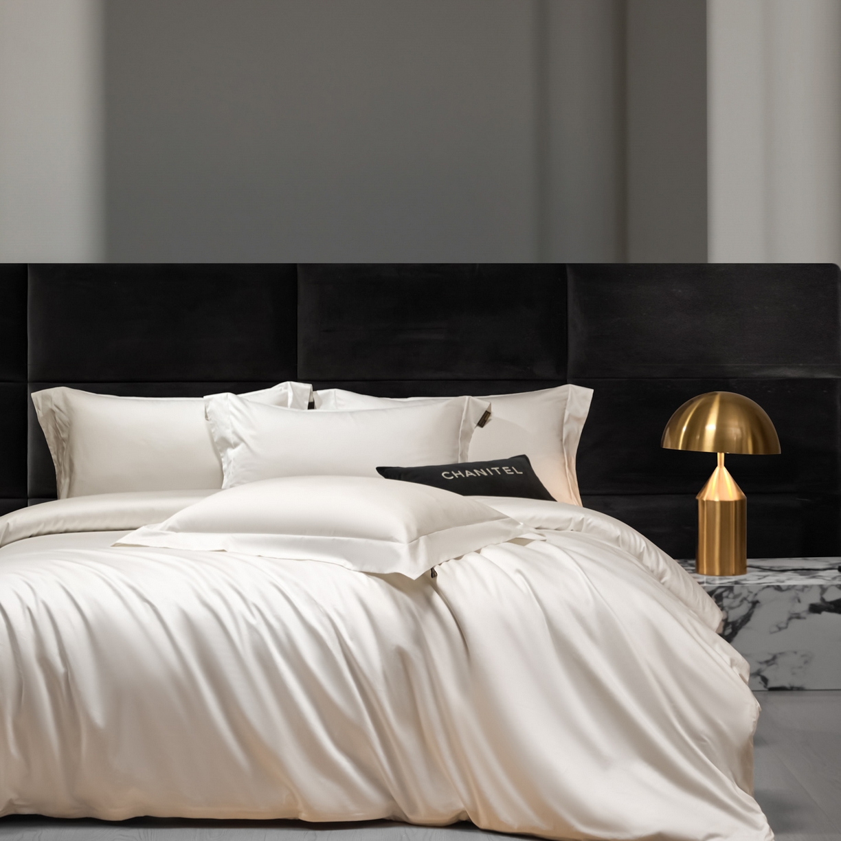 91家纺网 家纺一手货源 找家纺 米多多 2025新款70S全工艺CR长绒棉四件套 本白