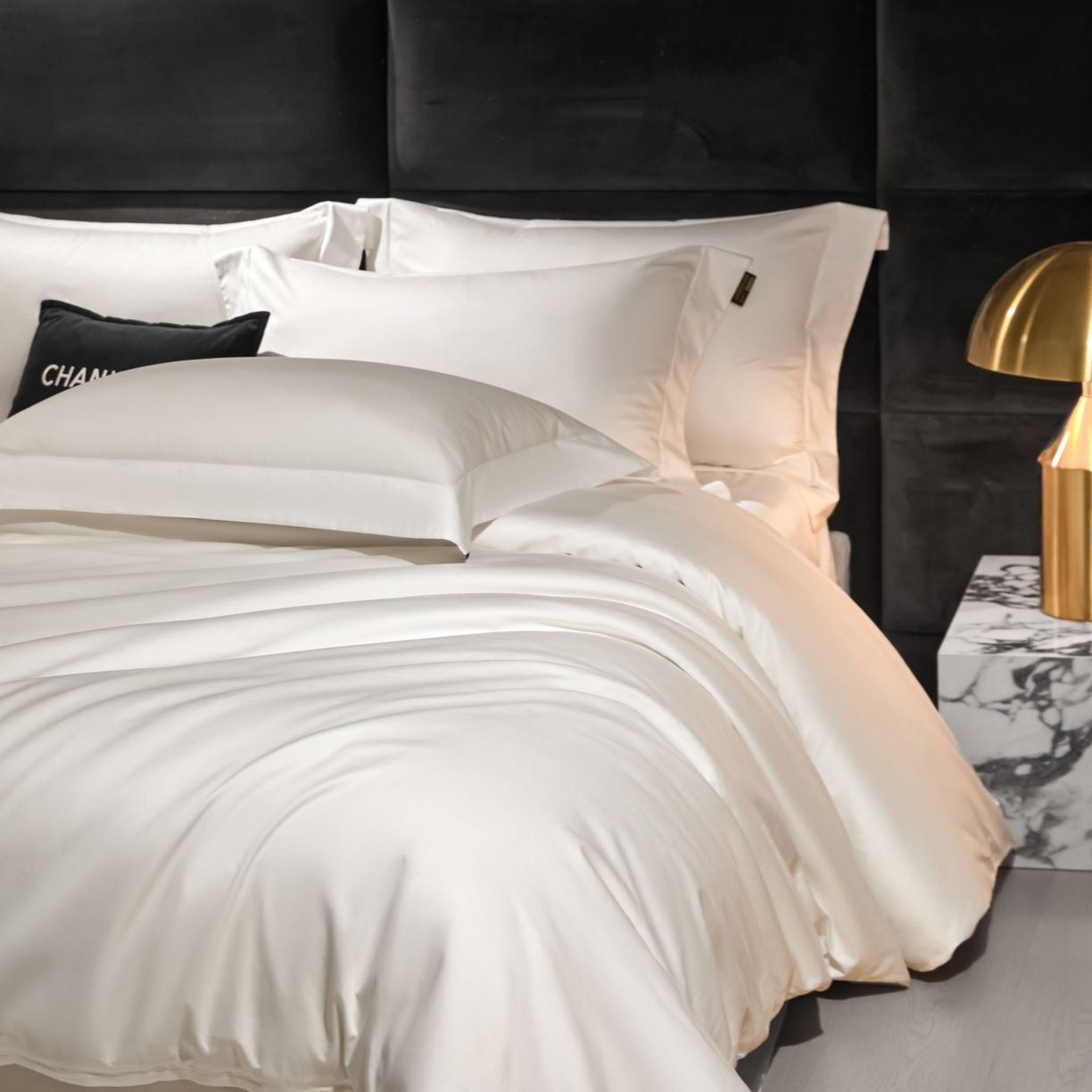 91家纺网 家纺一手货源 找家纺 米多多 2025新款70S全工艺CR长绒棉四件套 本白