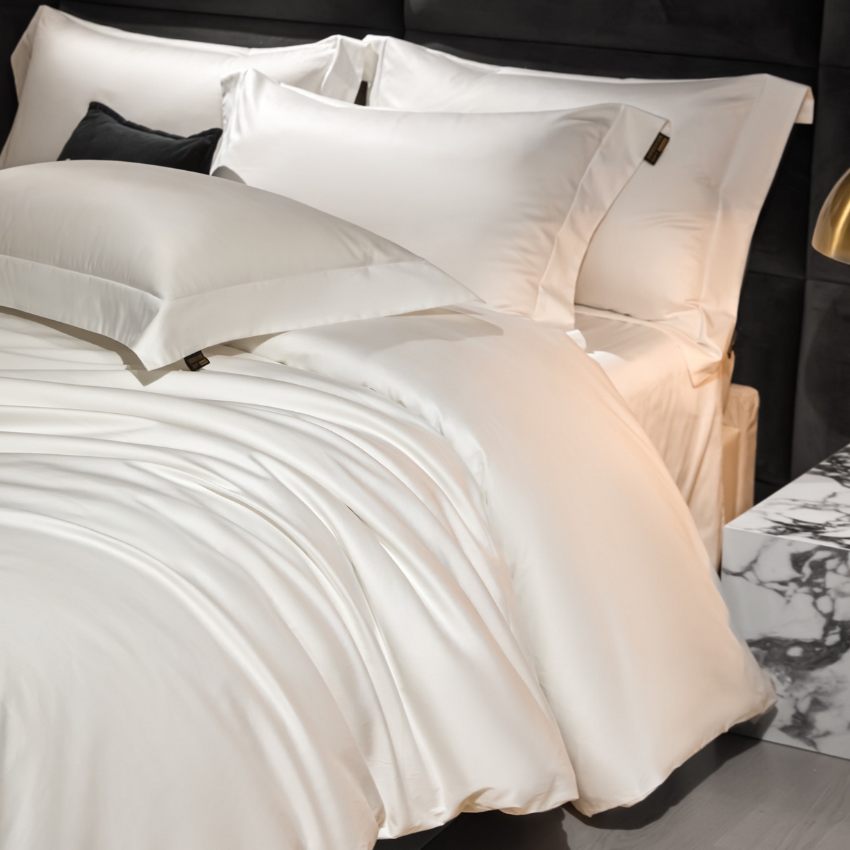 91家纺网 家纺一手货源 找家纺 米多多 2025新款70S全工艺CR长绒棉四件套 本白