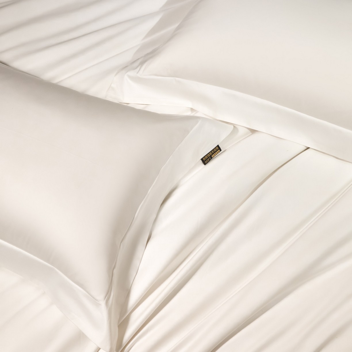 91家纺网 家纺一手货源 找家纺 米多多 2025新款70S全工艺CR长绒棉四件套 本白