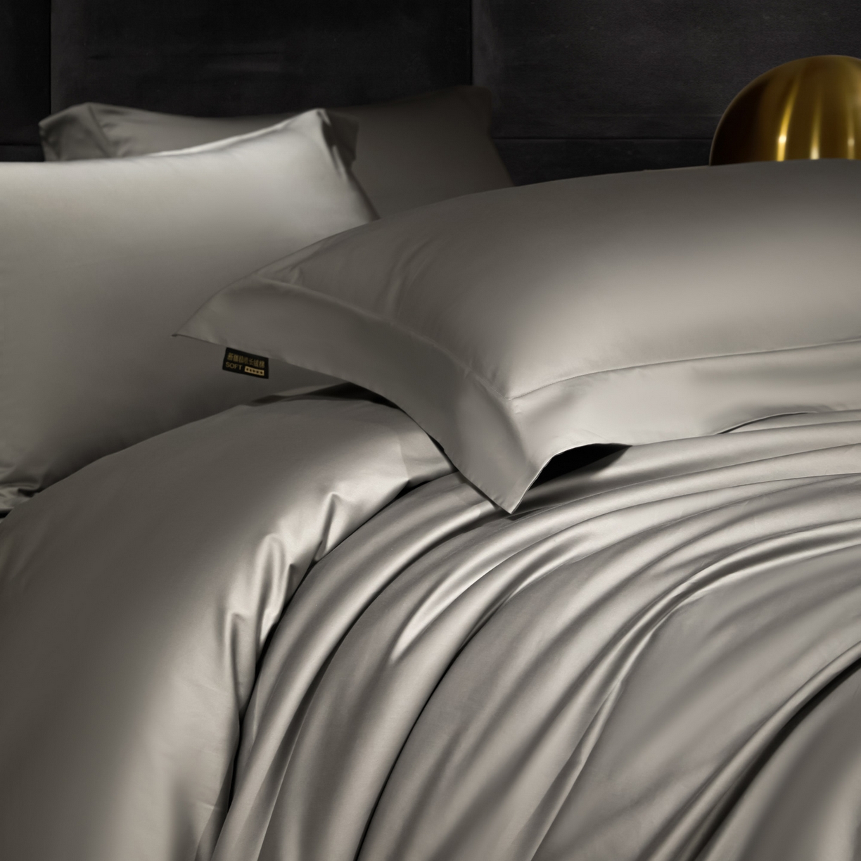 91家纺网 家纺一手货源 找家纺 米多多 2025新款70S全工艺CR长绒棉四件套 奥丁灰